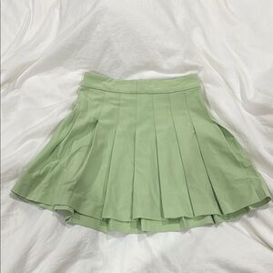 Aritzia Sunday Best Pleated Green Skirt